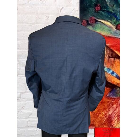 Alfani 42R Slim Royal Cobalt Blue Nailhead Casual Blazer Sport Coat Jacket - Picture 5 of 13